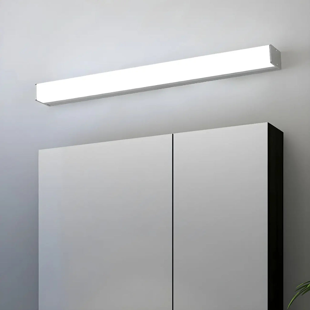 Applique murale LED blanche linéaire moderne à intensité variable pour salle de bain