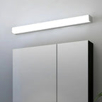 Applique murale LED blanche linéaire moderne à intensité variable pour salle de bain