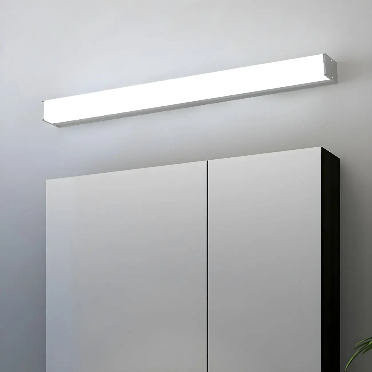 Applique murale LED blanche linéaire moderne à intensité variable pour salle de bain