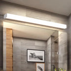 Applique murale LED blanche linéaire moderne à intensité variable pour salle de bain