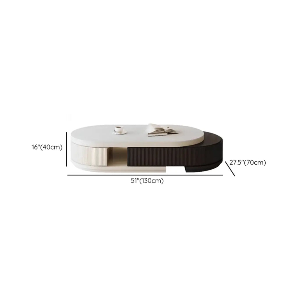 Table basse rectangulaire blanche moderne avec design extensible