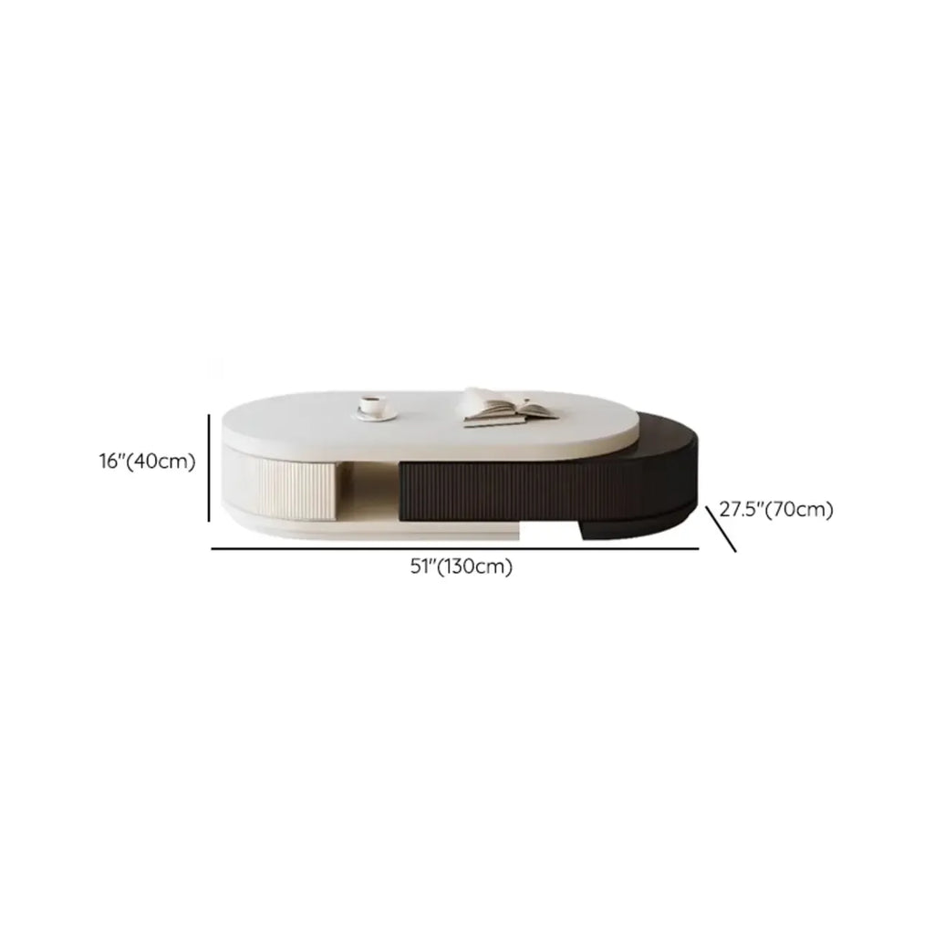 Table basse rectangulaire blanche moderne avec design extensible