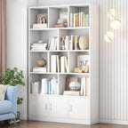 Bibliothèque en bois robuste à 5 niveaux avec armoire pour la maison