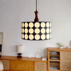 Suspension ronde noire et blanche de style français pour salon