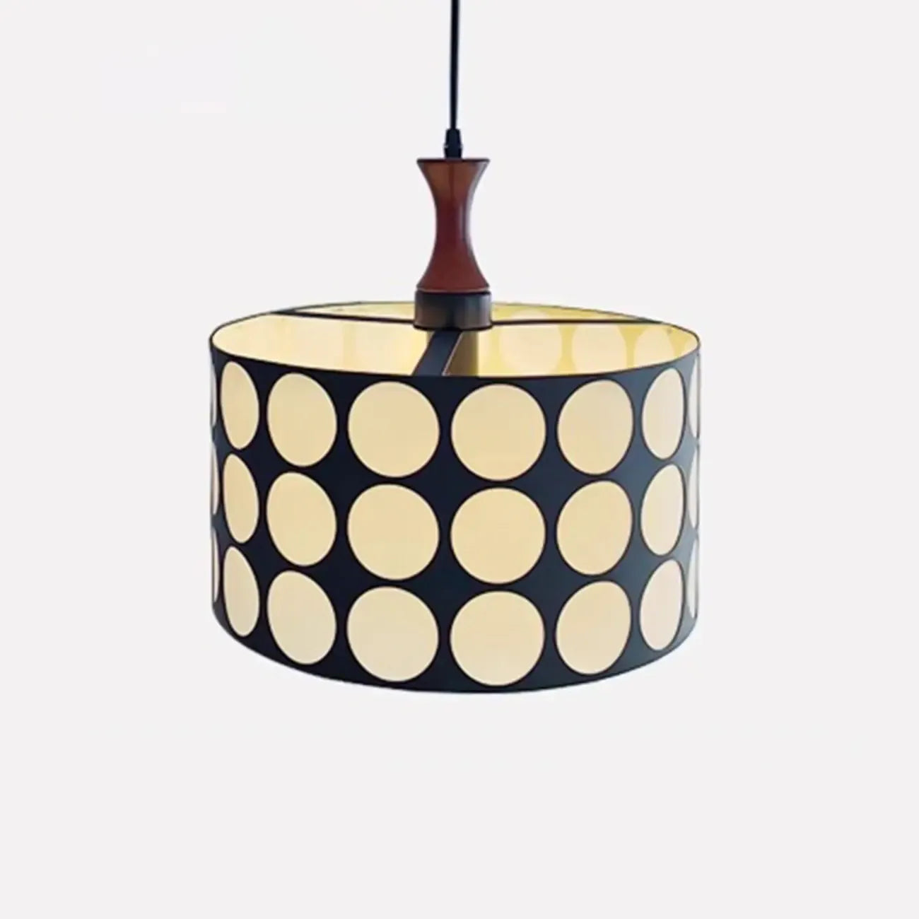 Suspension ronde noire et blanche de style français pour salon