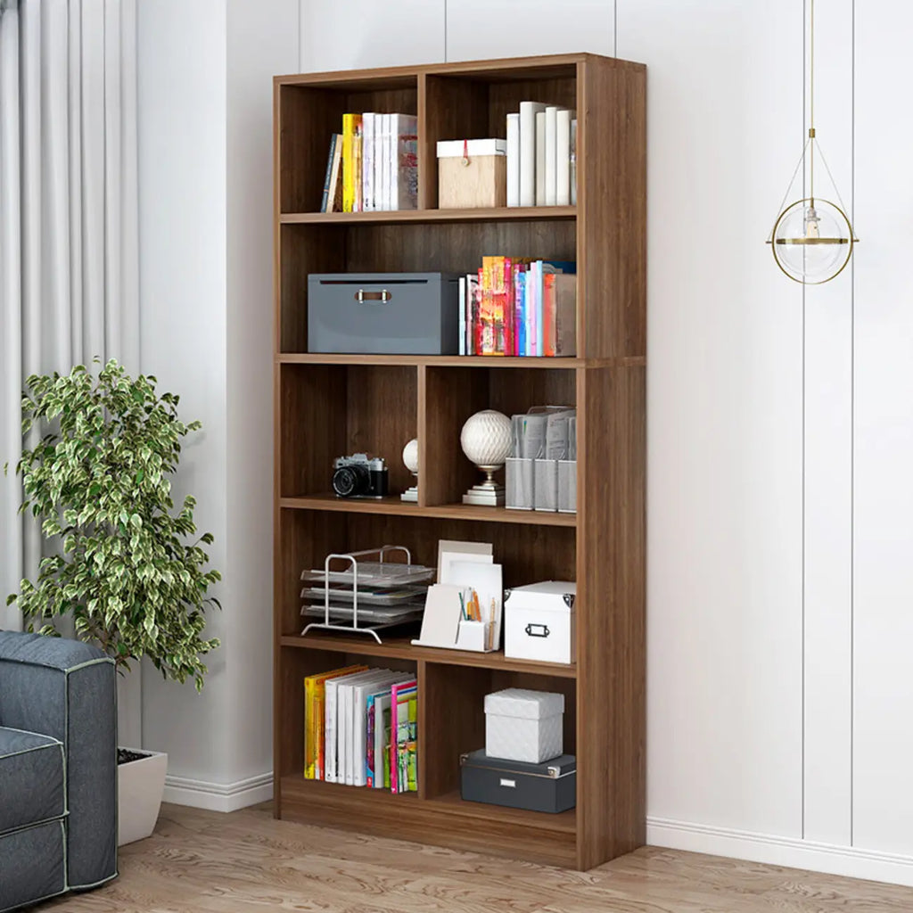 Bibliothèque en bois robuste à 5 niveaux avec armoire pour la maison