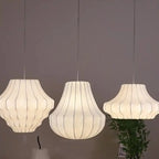 Suspension lanterne design en tissu blanc pour la décoration intérieure