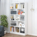 Bibliothèque en bois robuste à 5 niveaux avec armoire pour la maison
