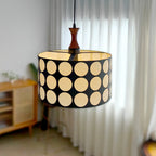 Suspension ronde noire et blanche de style français pour salon