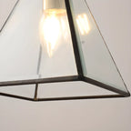 Suspension moderne en verre en forme de diamant pour salon