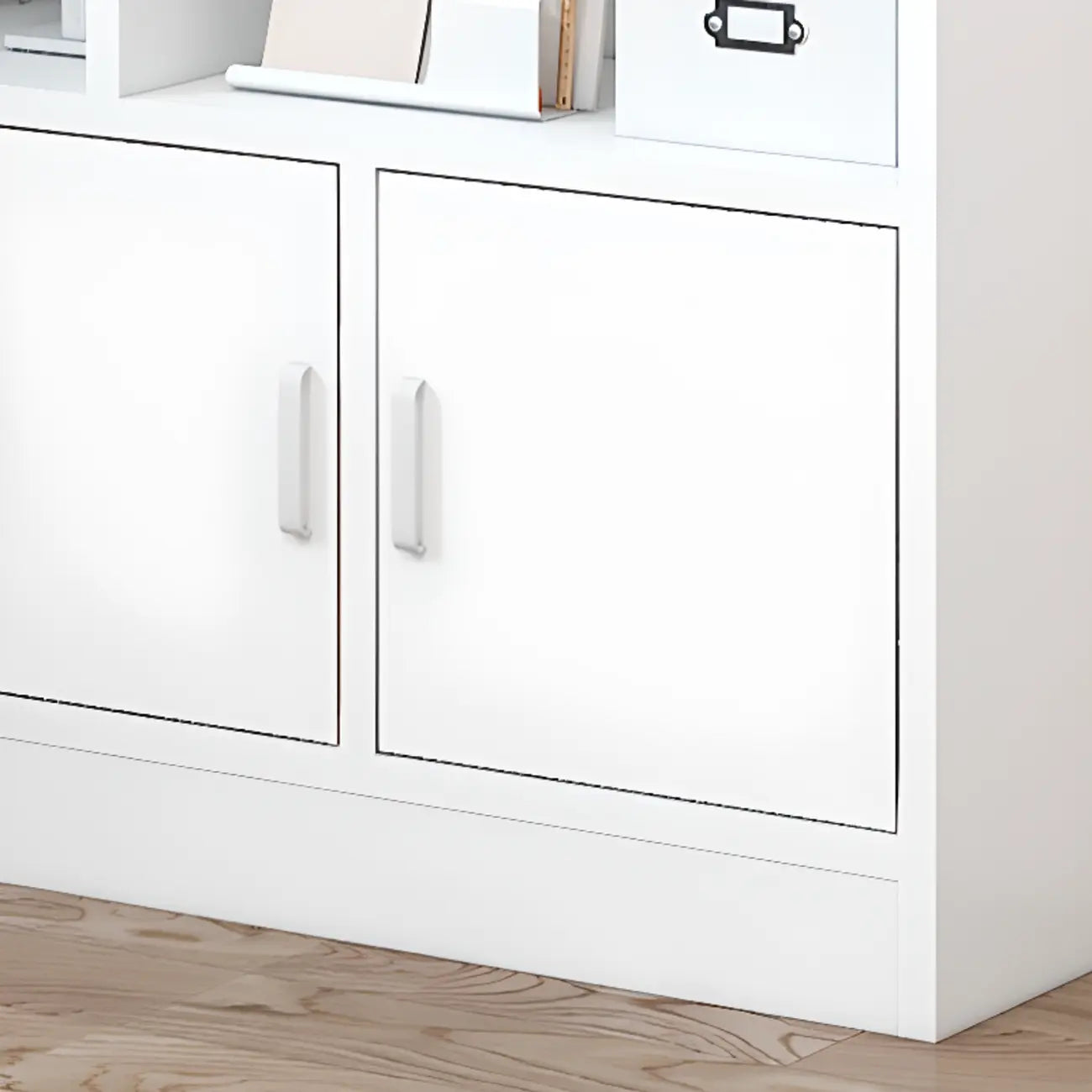 Bibliothèque en bois robuste à 5 niveaux avec armoire pour la maison