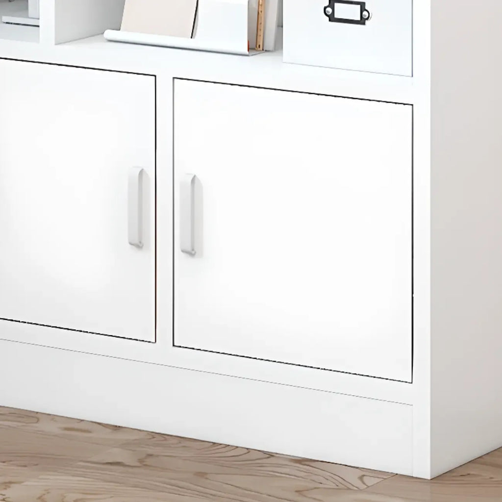 Bibliothèque en bois robuste à 5 niveaux avec armoire pour la maison