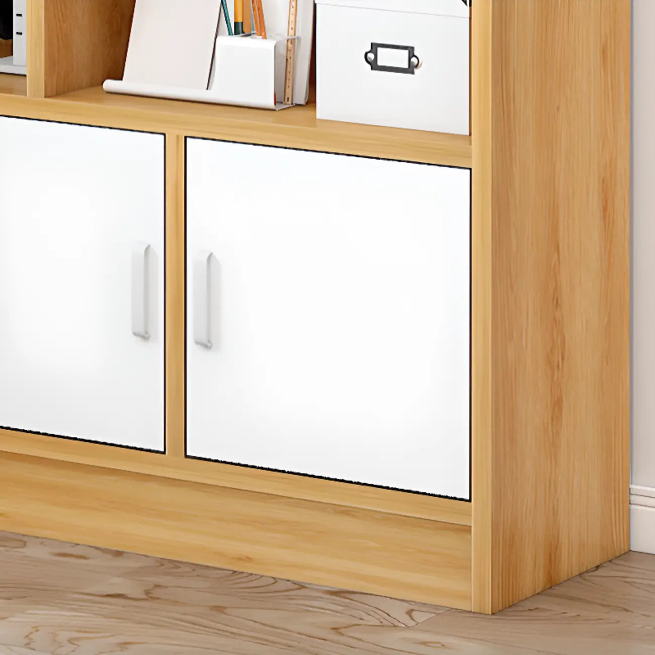 Bibliothèque en bois robuste à 5 niveaux avec armoire pour la maison