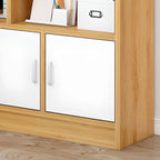 Bibliothèque en bois robuste à 5 niveaux avec armoire pour la maison