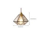 Suspension moderne en verre en forme de diamant pour salon