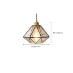 Suspension moderne en verre en forme de diamant pour salon