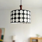 Suspension ronde noire et blanche de style français pour salon