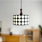 Suspension ronde noire et blanche de style français pour salon