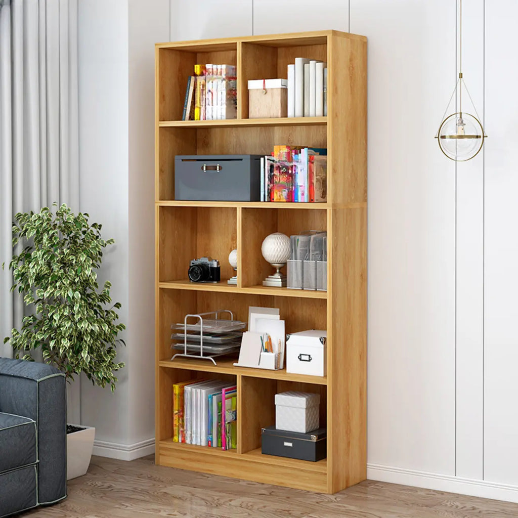Bibliothèque en bois robuste à 5 niveaux avec armoire pour la maison
