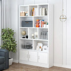 Bibliothèque en bois robuste à 5 niveaux avec armoire pour la maison