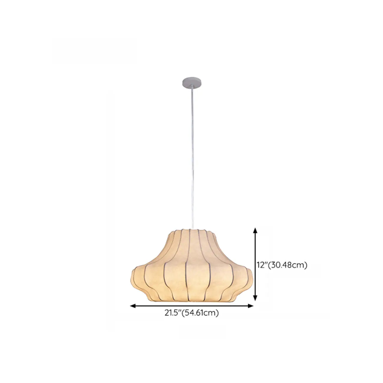 Suspension lanterne design en tissu blanc pour la décoration intérieure