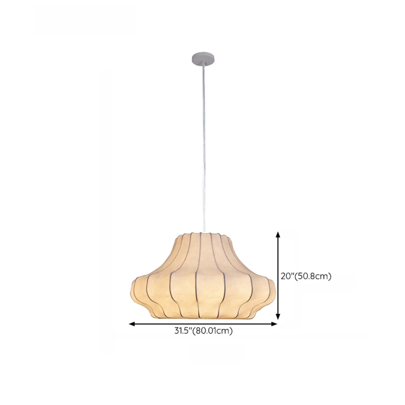 Suspension lanterne design en tissu blanc pour la décoration intérieure
