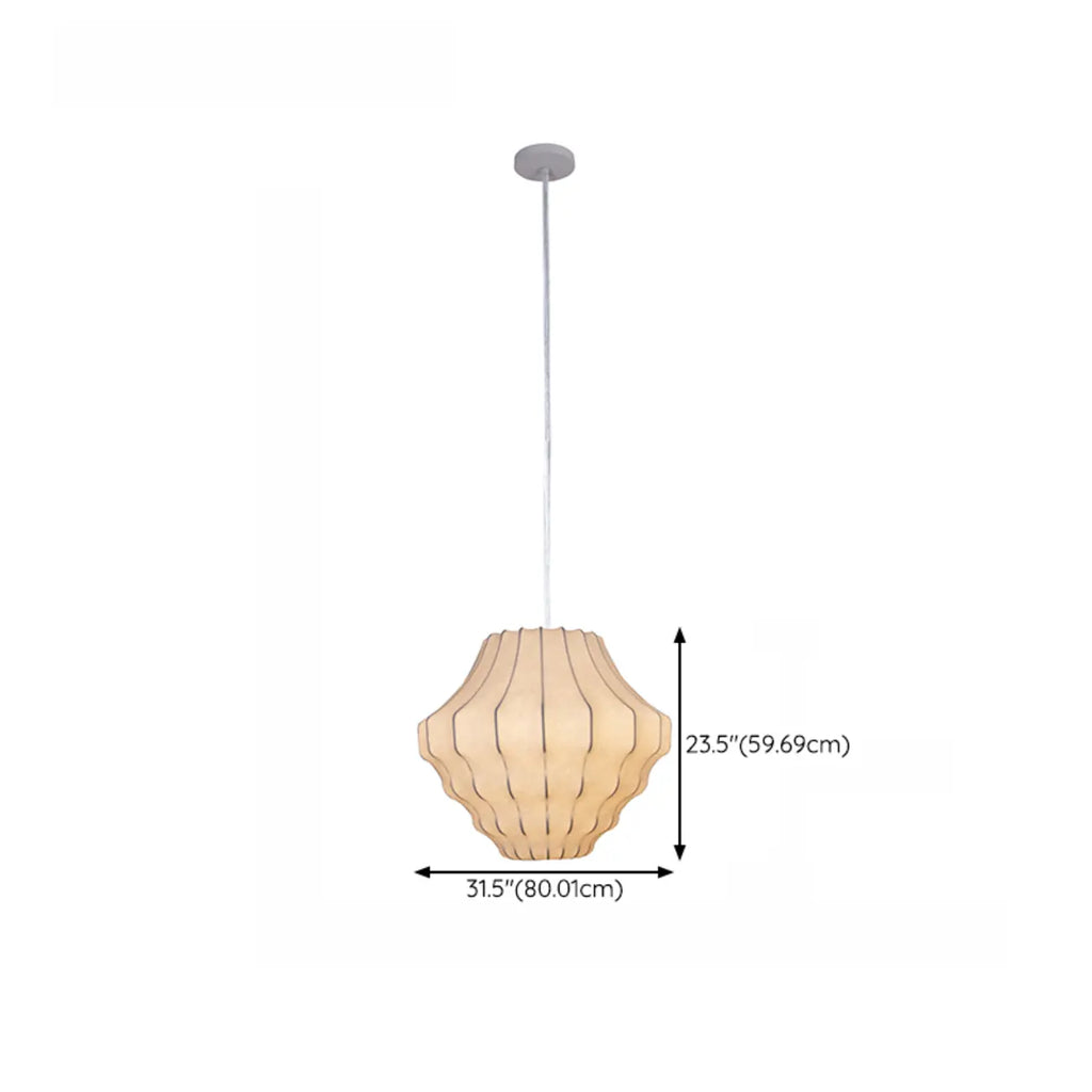 Suspension lanterne design en tissu blanc pour la décoration intérieure