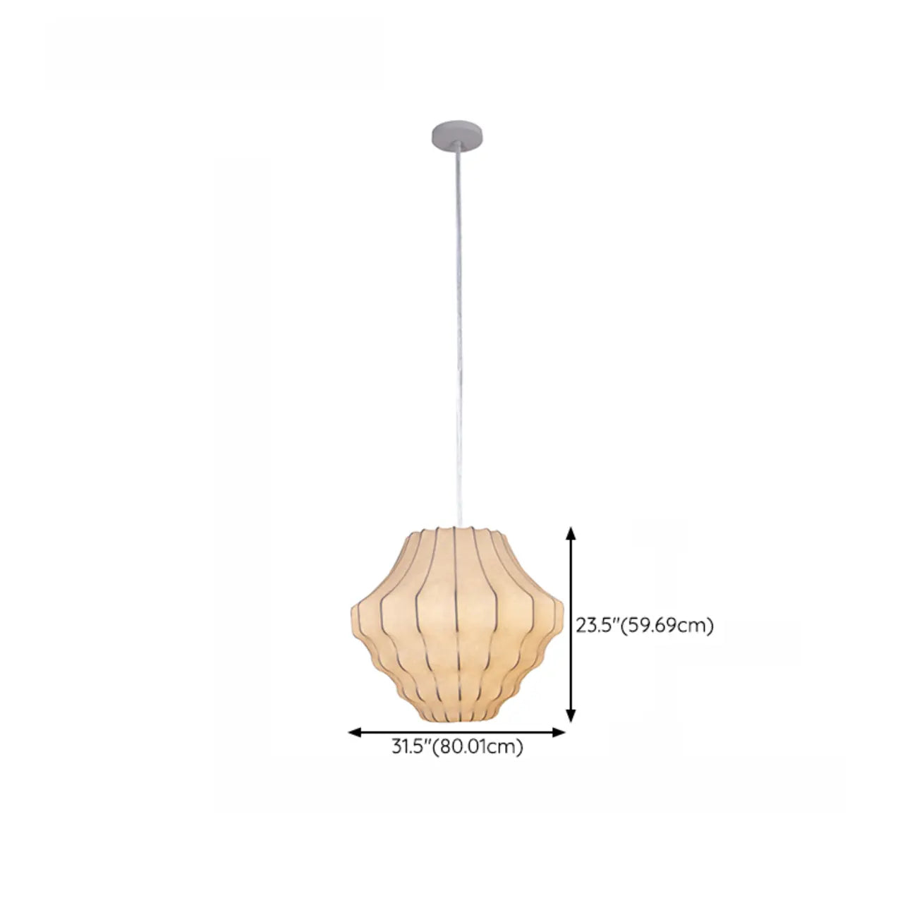 Suspension lanterne design en tissu blanc pour la décoration intérieure