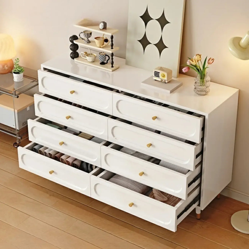 Commode traditionnelle en bois massif à 5 niveaux pour chambre à coucher