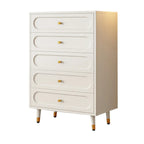 Commode traditionnelle en bois massif à 5 niveaux pour chambre à coucher
