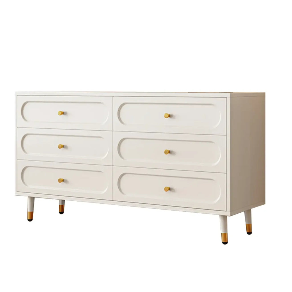 Commode traditionnelle en bois massif à 5 niveaux pour chambre à coucher