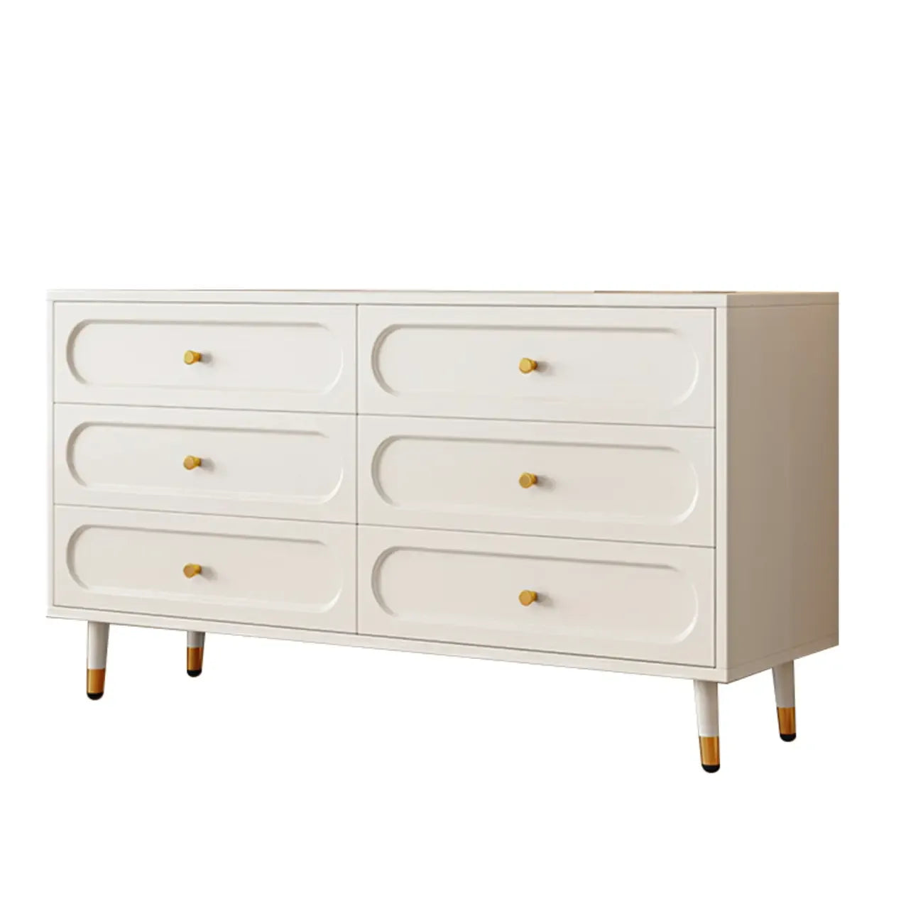 Commode traditionnelle en bois massif à 5 niveaux pour chambre à coucher