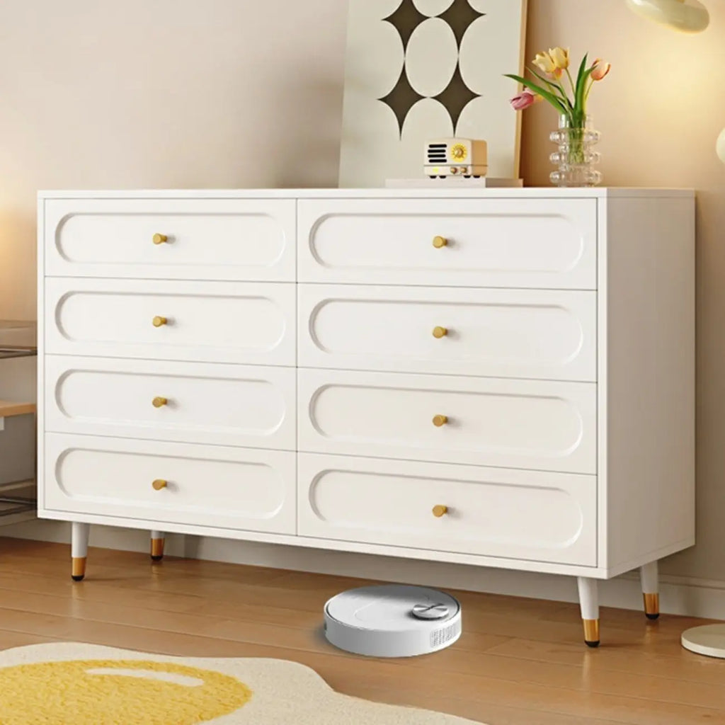 Commode traditionnelle en bois massif à 5 niveaux pour chambre à coucher