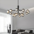 Lampadario moderno a globo a 2 livelli con lunghezza regolabile