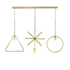 Plafoniera/Lampadario da Isola Industriale Geometria Metallica Oro a 3 Luci