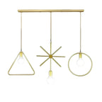 Plafoniera/Lampadario da Isola Industriale Geometria Metallica Oro a 3 Luci