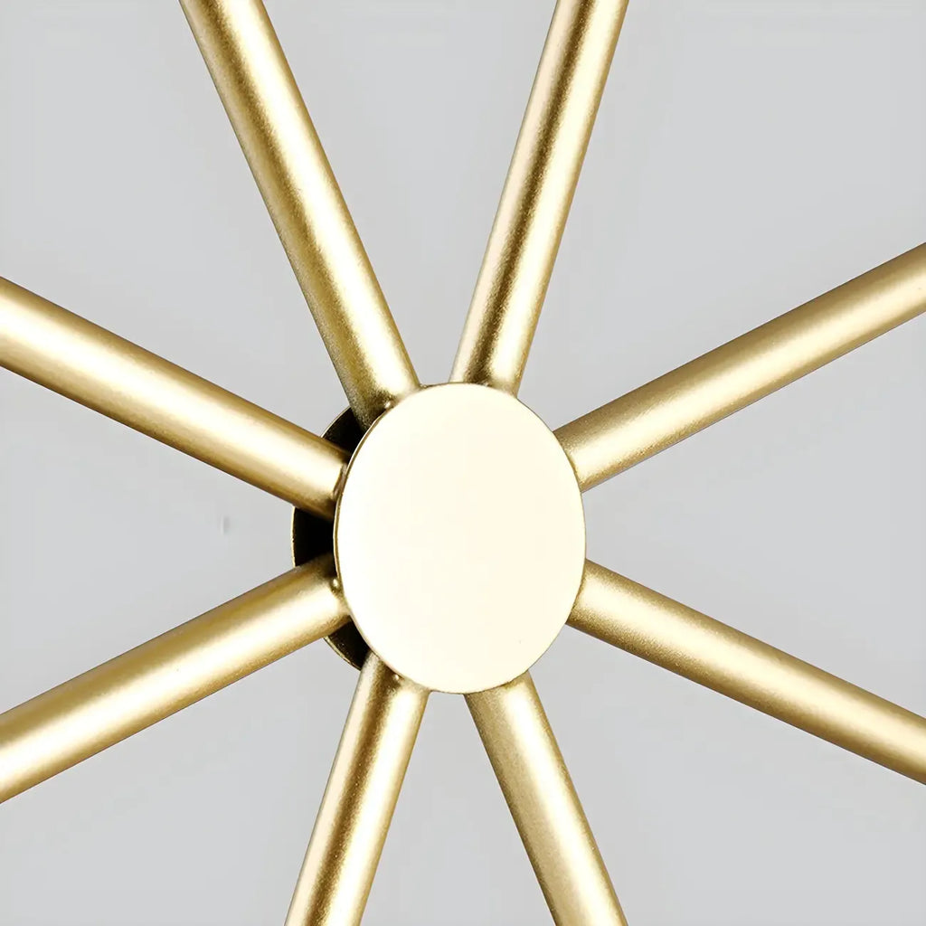 Plafoniera/Lampadario da Isola Industriale Geometria Metallica Oro a 3 Luci
