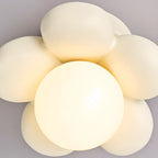 Suspension LED rose poudré avec motif floral en argile pour chevet