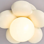 Suspension LED rose poudré avec motif floral en argile pour chevet