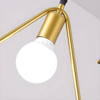 Plafoniera/Lampadario da Isola Industriale Geometria Metallica Oro a 3 Luci