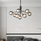 Lampadario moderno a globo a 2 livelli con lunghezza regolabile