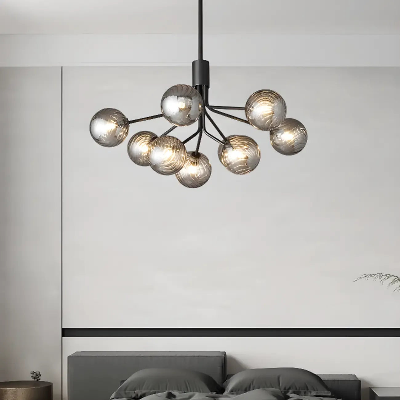 Lampadario moderno a globo a 2 livelli con lunghezza regolabile