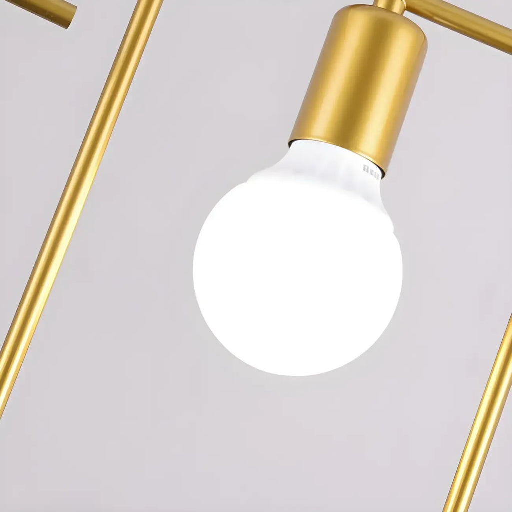 Plafoniera/Lampadario da Isola Industriale Geometria Metallica Oro a 3 Luci
