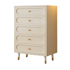 Commode traditionnelle en bois massif à 5 niveaux pour chambre à coucher