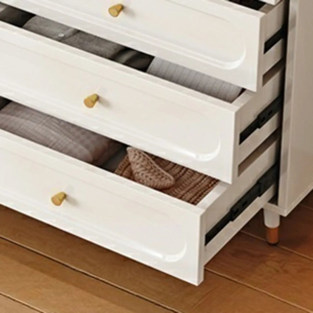 Commode traditionnelle en bois massif à 5 niveaux pour chambre à coucher