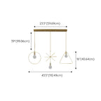 Plafoniera/Lampadario da Isola Industriale Geometria Metallica Oro a 3 Luci
