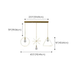 Plafoniera/Lampadario da Isola Industriale Geometria Metallica Oro a 3 Luci
