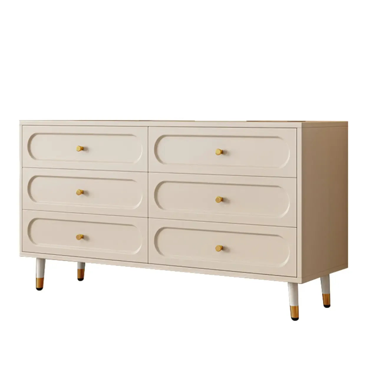 Commode traditionnelle en bois massif à 5 niveaux pour chambre à coucher