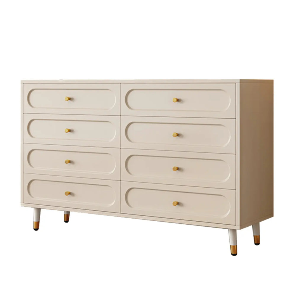Commode traditionnelle en bois massif à 5 niveaux pour chambre à coucher
