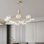 Lampadario moderno a globo a 2 livelli con lunghezza regolabile